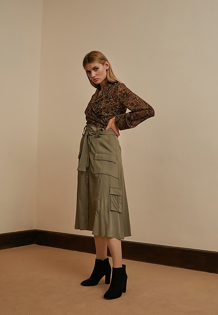 Falda cargo khaki
