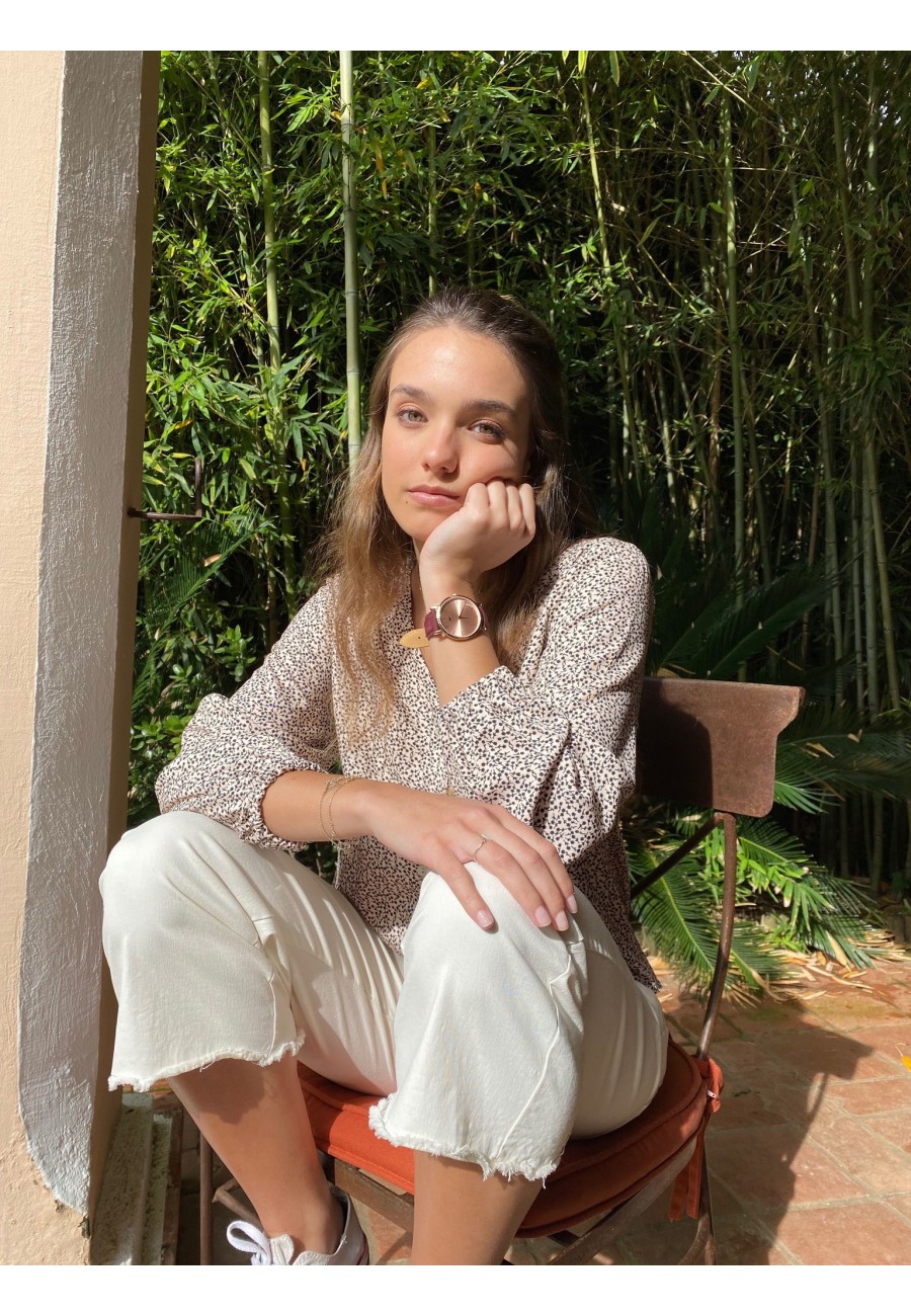 Pantalón recto beige