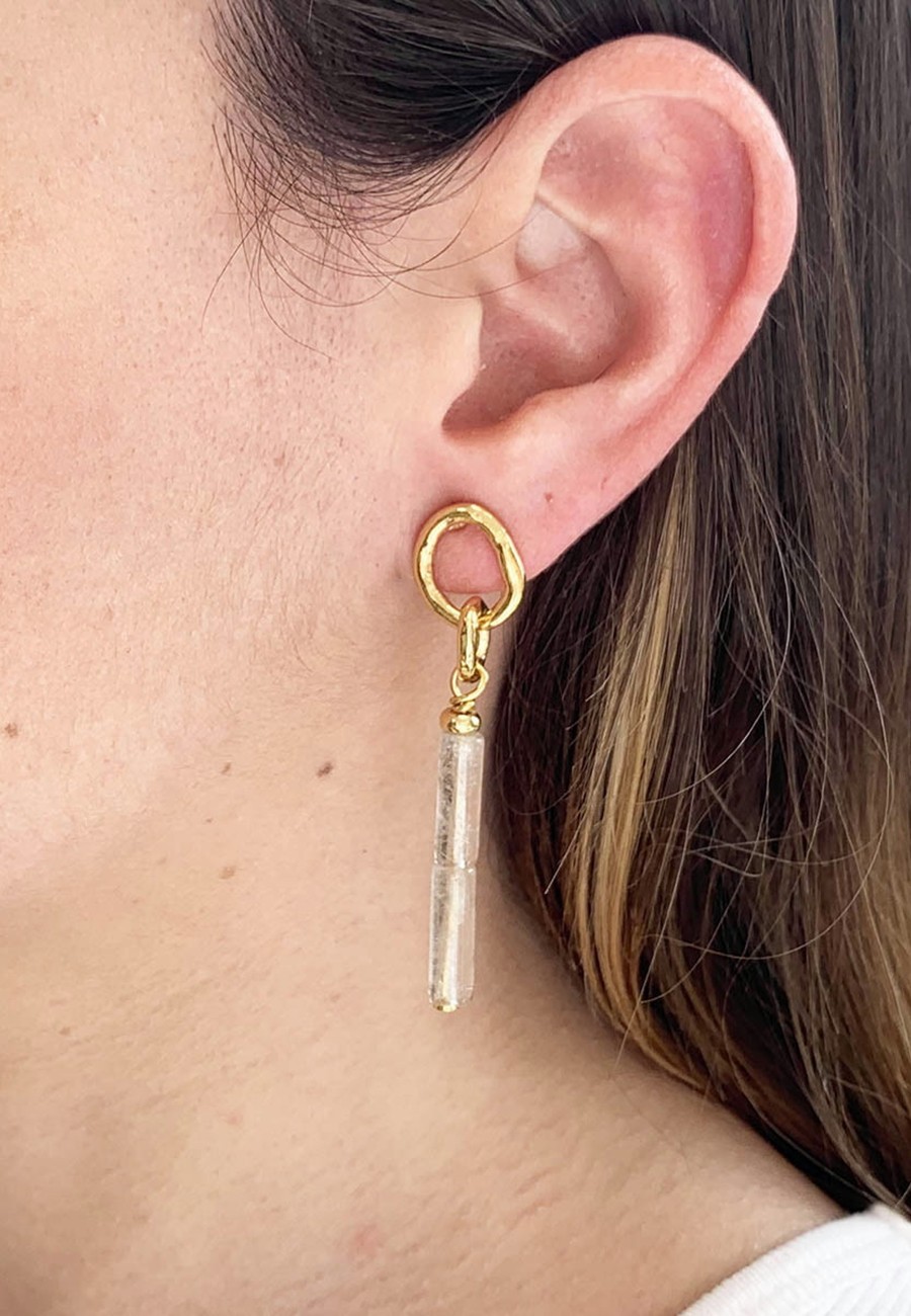 PENDIENTES CUARZO RUTILADO