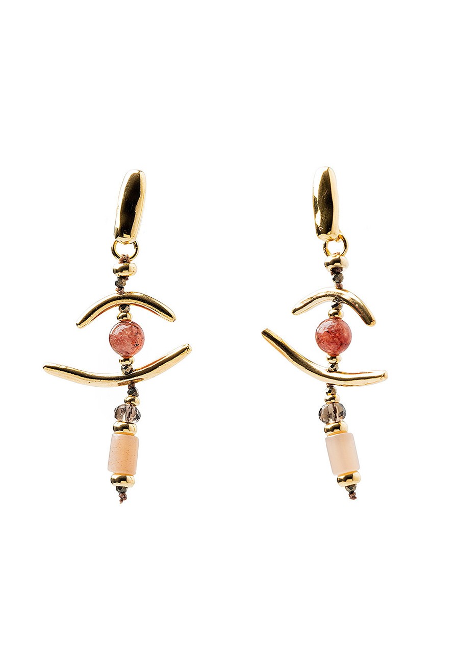 PENDIENTES BAÑO ORO CON GEMAS