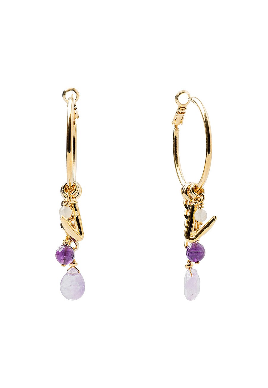 PENDIENTES BAÑO ORO CON GEMAS