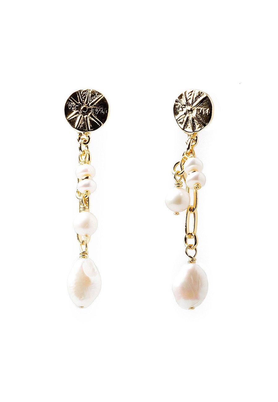 PENDIENTES BAÑO ORO CON PERLA