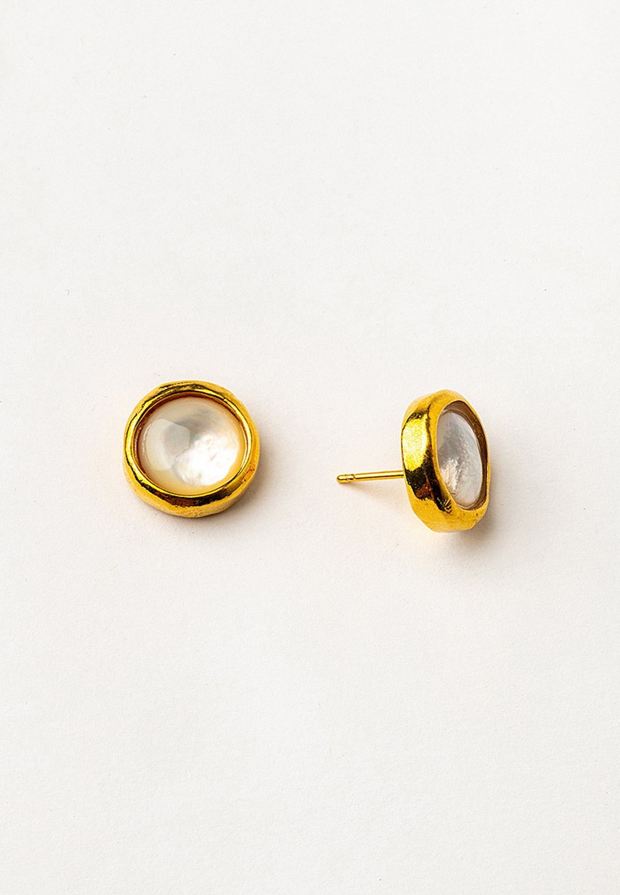 PENDIENTES BAÑO ORO CON MOP