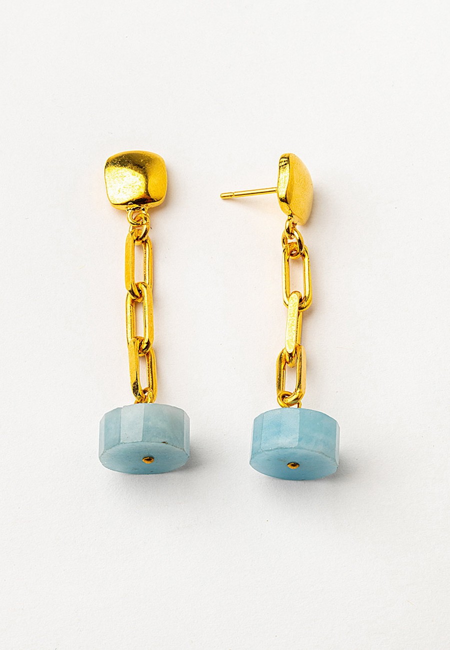 PENDIENTES BAÑO ORO CON...