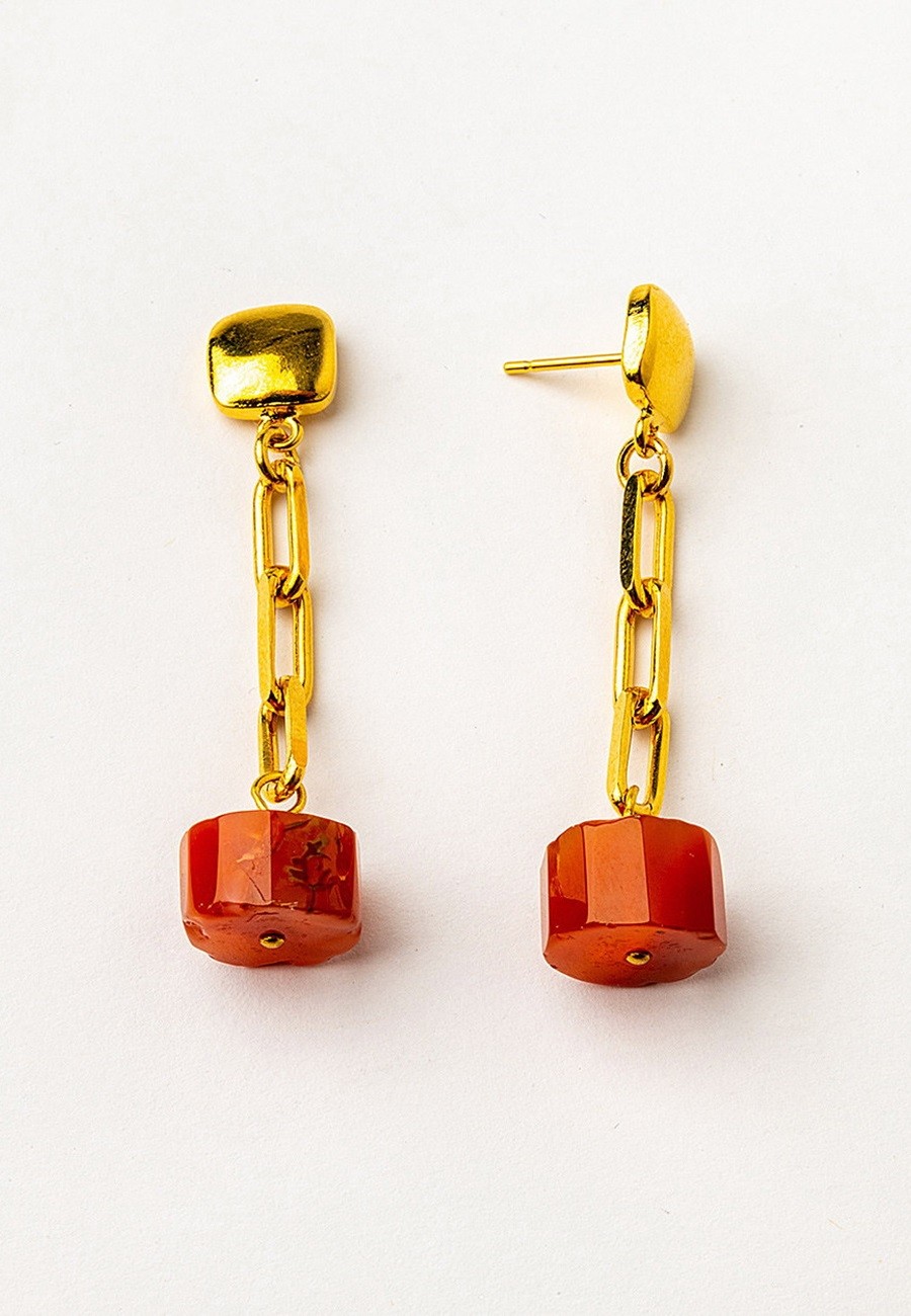 PENDIENTES BAÑO ORO CON...
