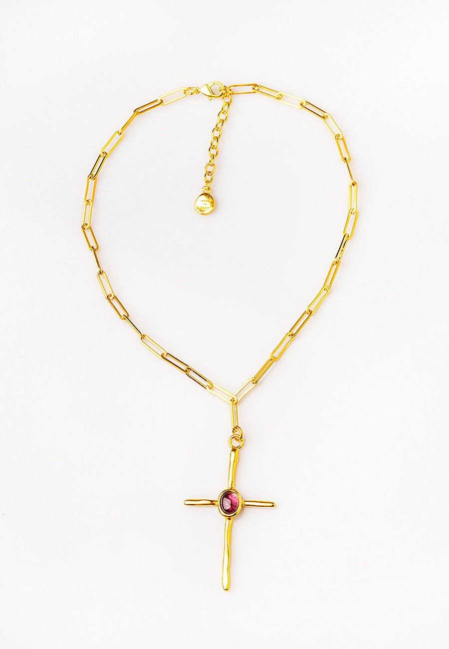 COLLAR CORTO CADENA Y CRUZ...