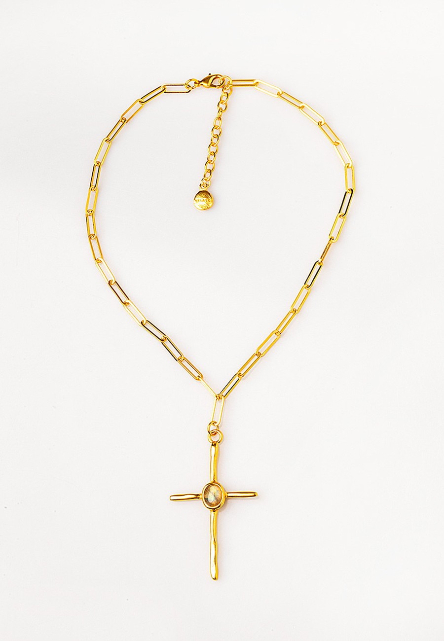 COLLAR CORTO CADENA Y CRUZ...