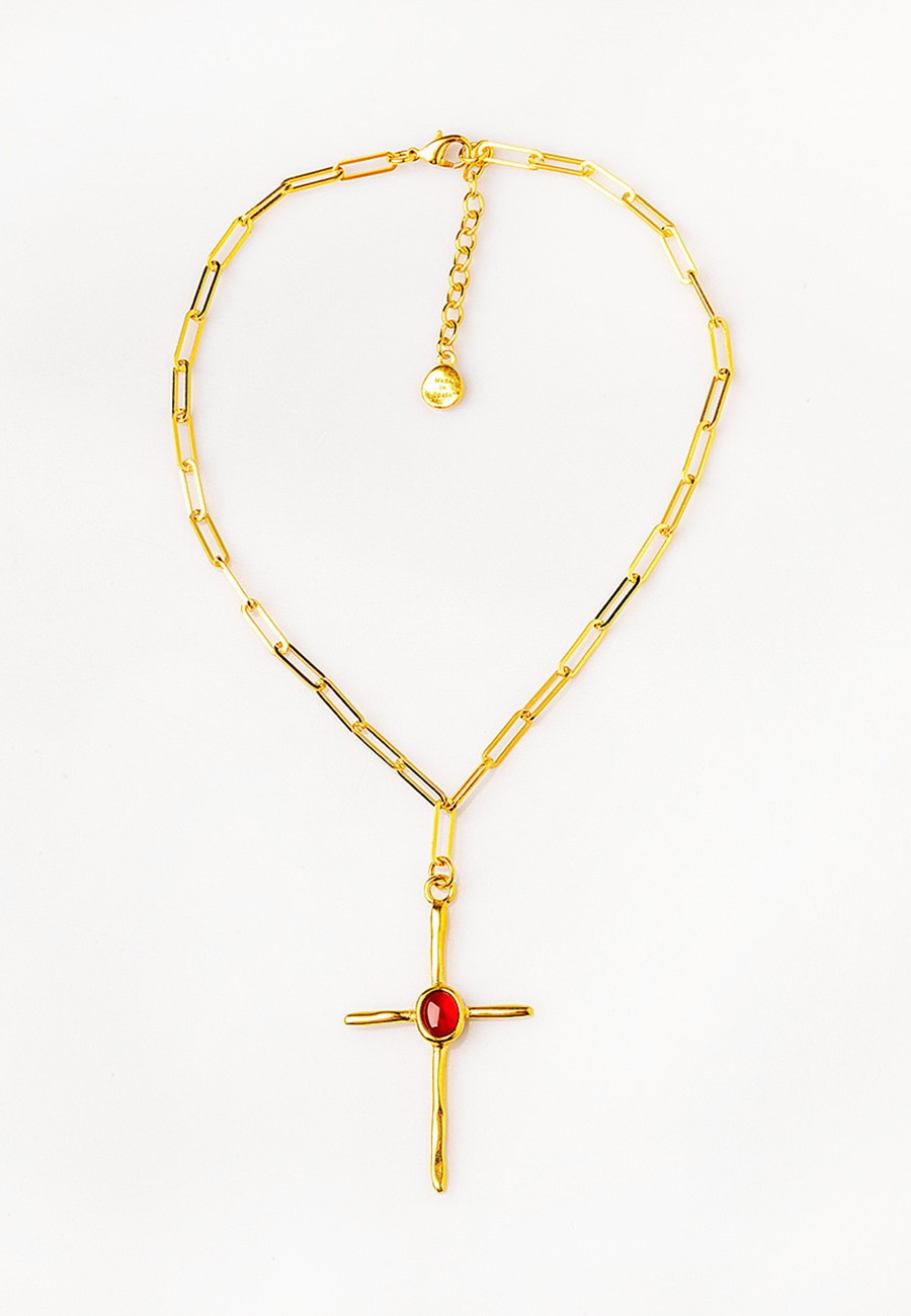 COLLAR CORTO CADENA Y CRUZ...
