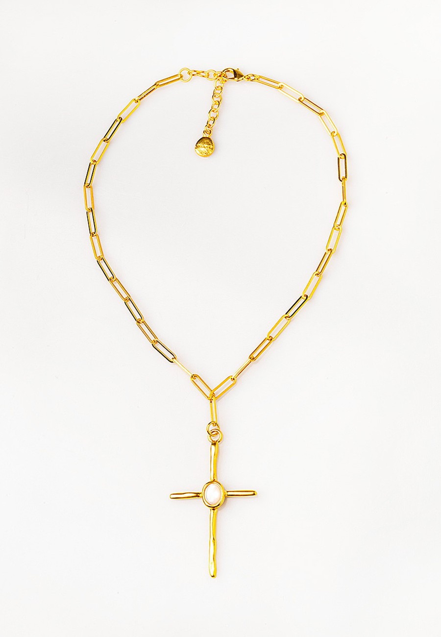 COLLAR CORTO CADENA Y CRUZ...