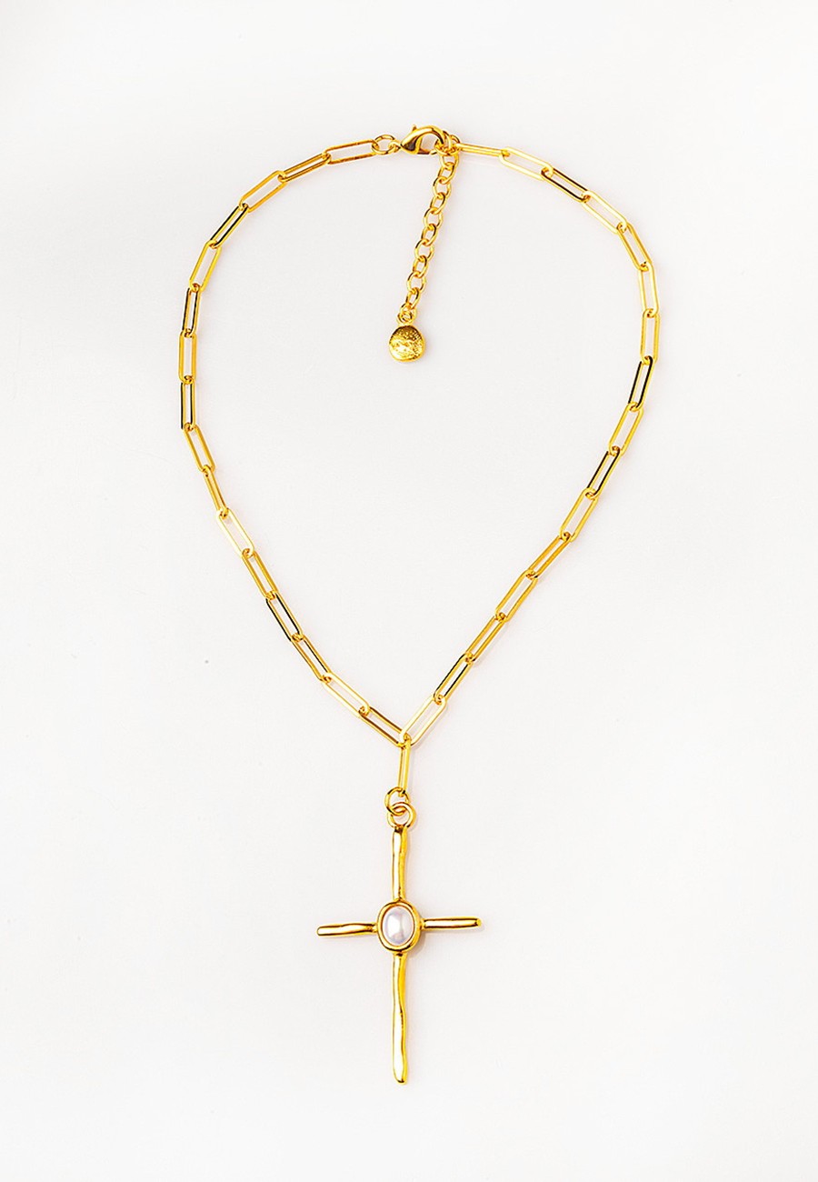 COLLAR CORTO CADENA Y CRUZ...