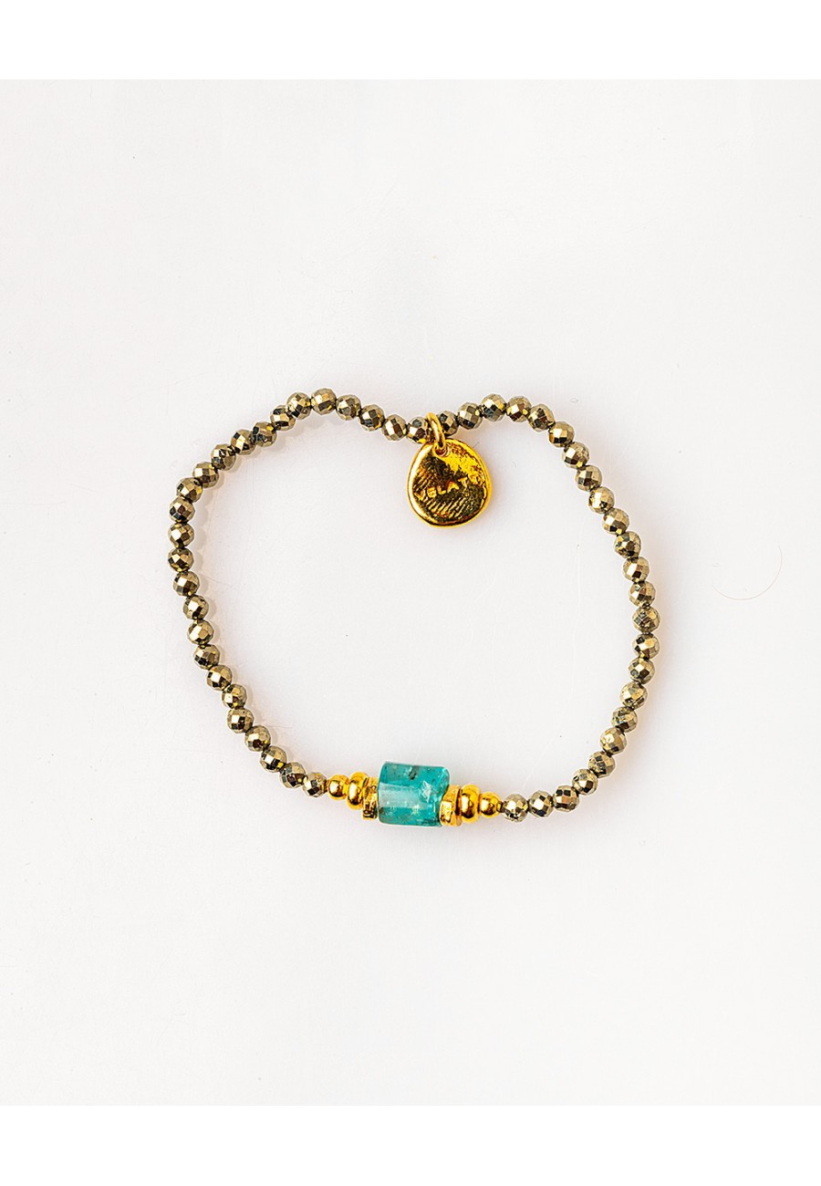 PULSERA ELASTICA CON PIRITA...
