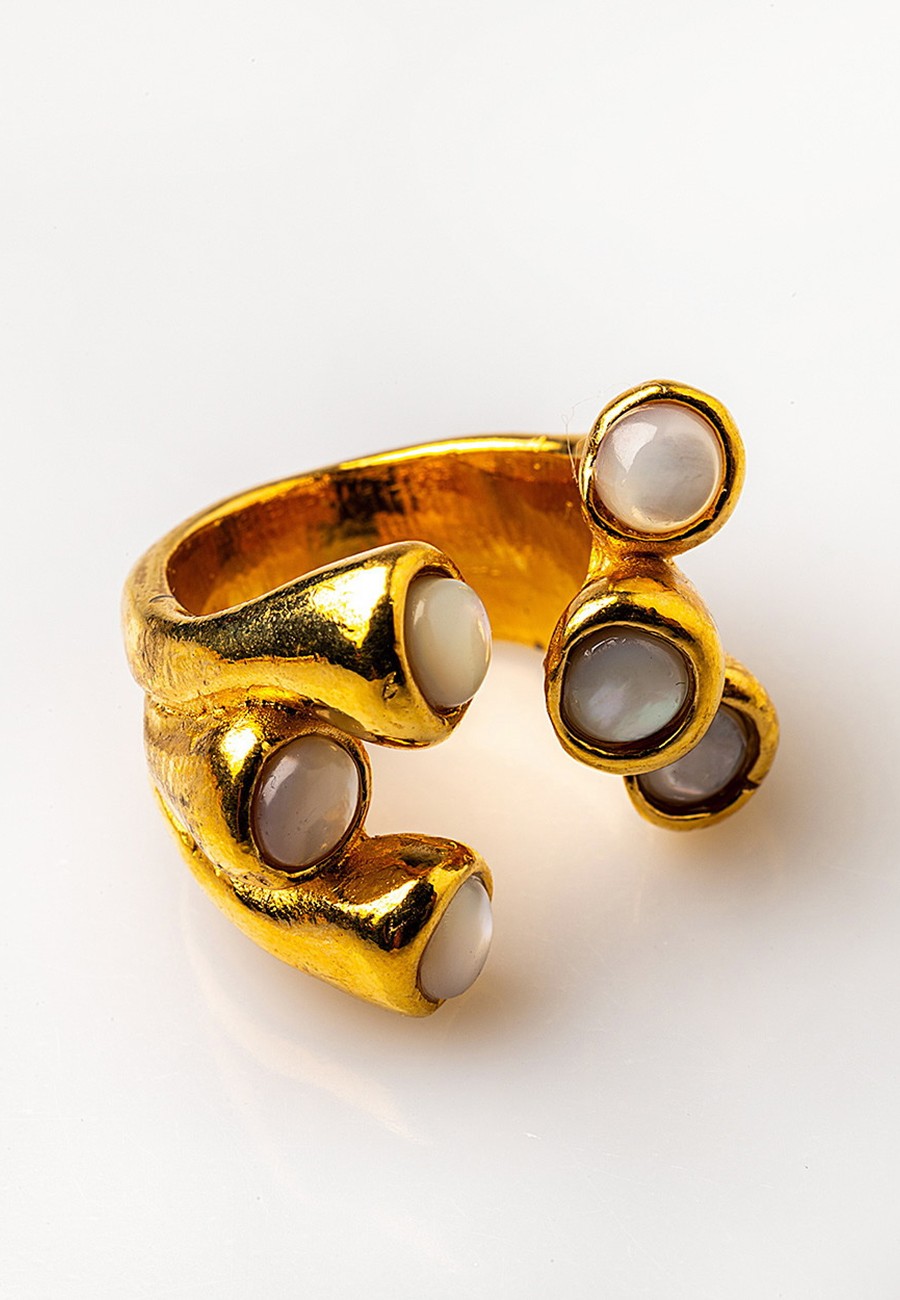 ANILLO AJUSTABLE BAÑO ORO...