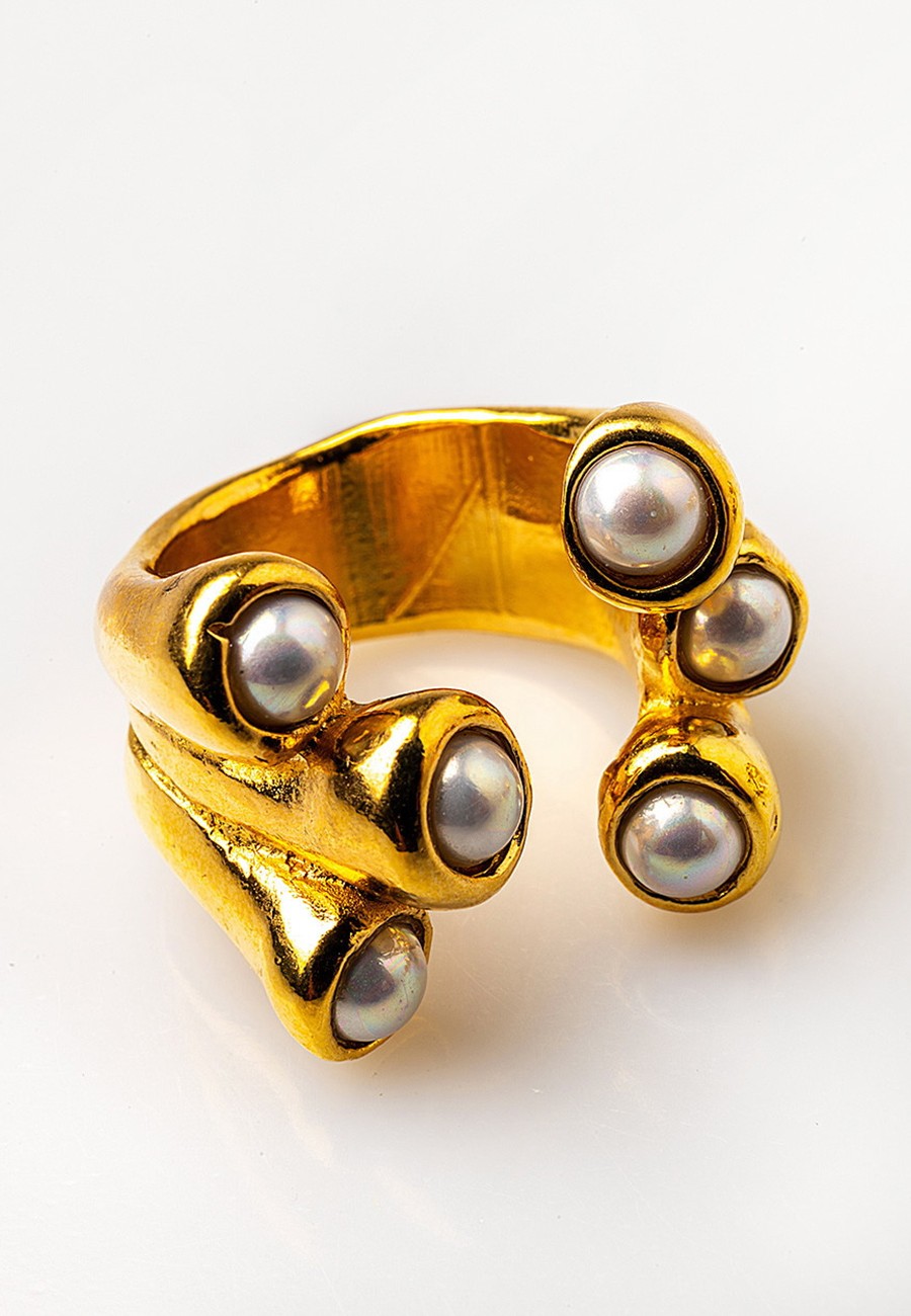 ANILLO AJUSTABLE BAÑO ORO...