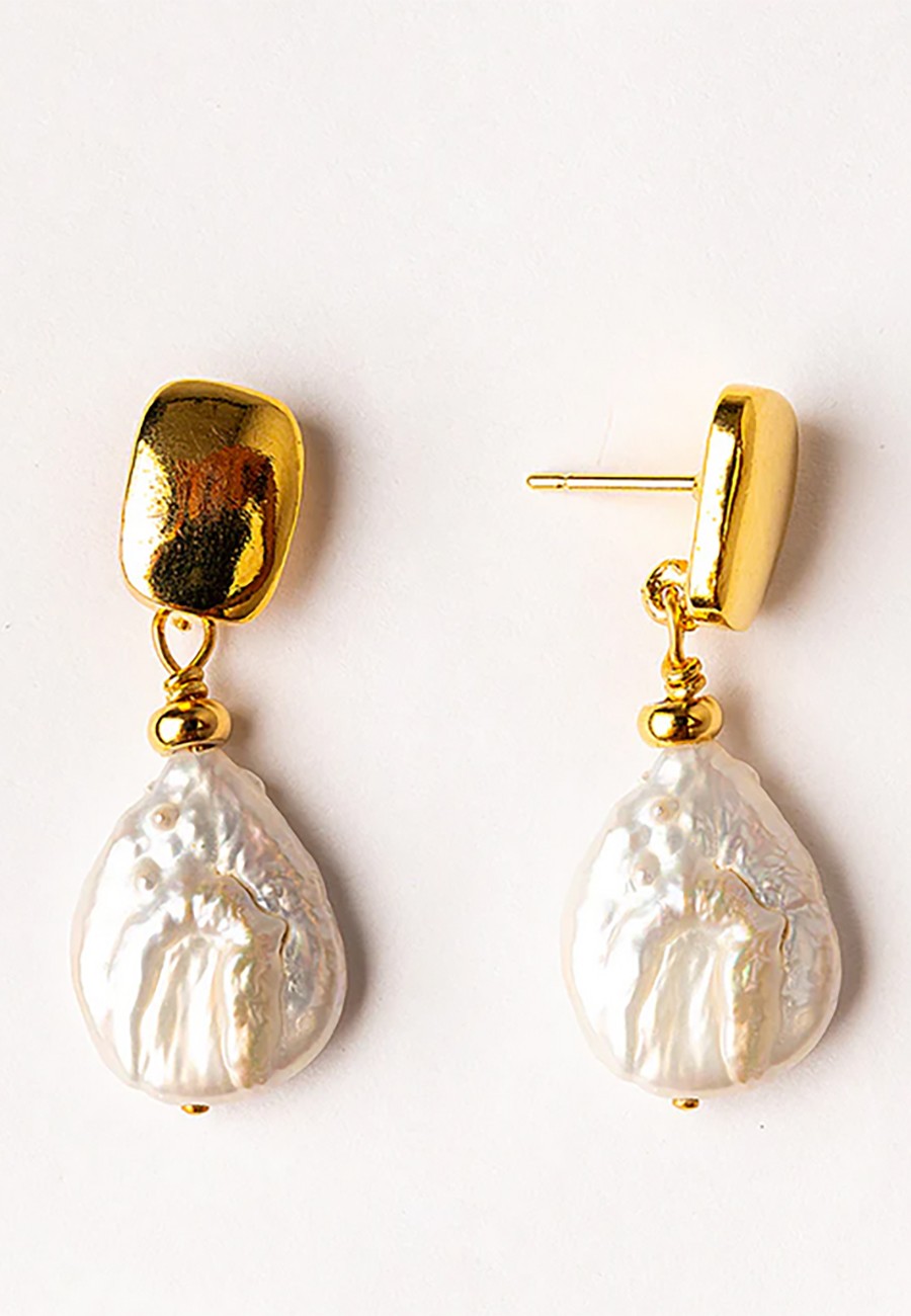 PENDIENTES BAÑO ORO CON PERLAS