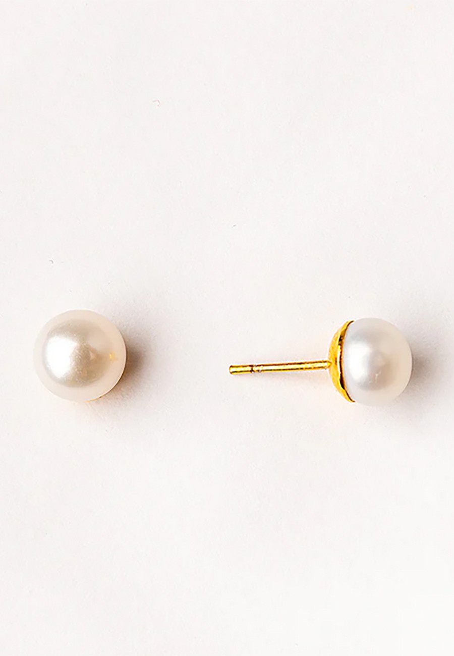 PENDIENTES BAÑO ORO CON PERLA