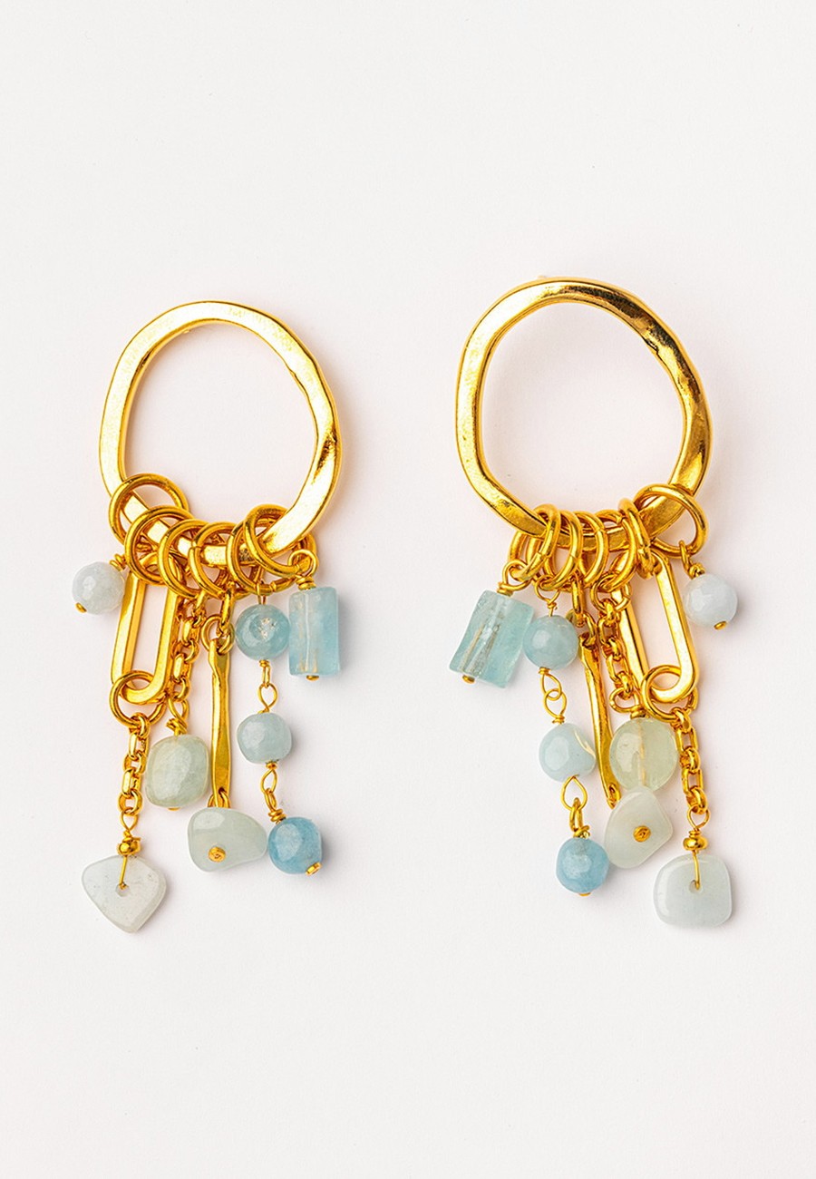PENDIENTES BAÑO ORO CON...