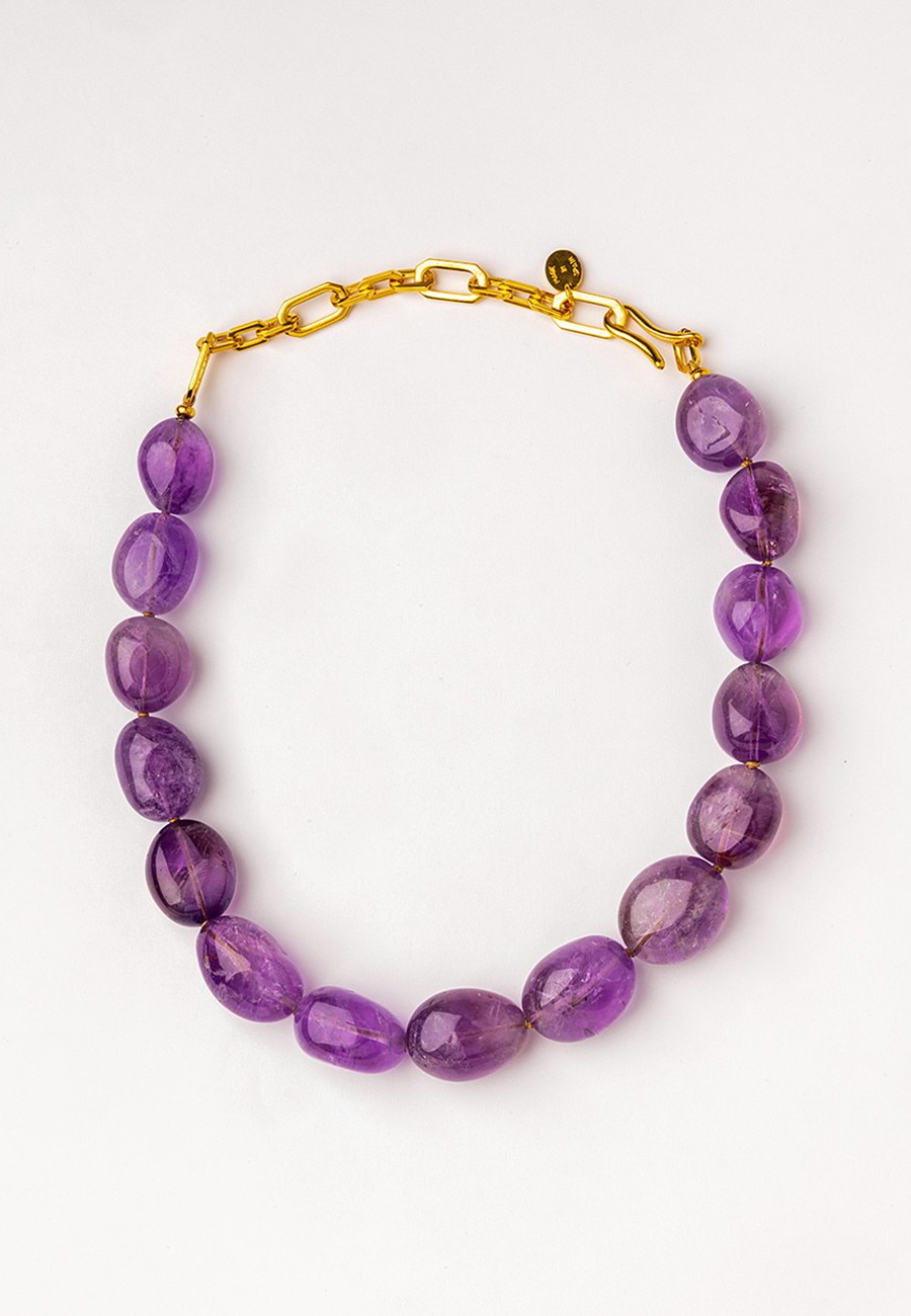 COLLAR CORTO CON AMATISTA