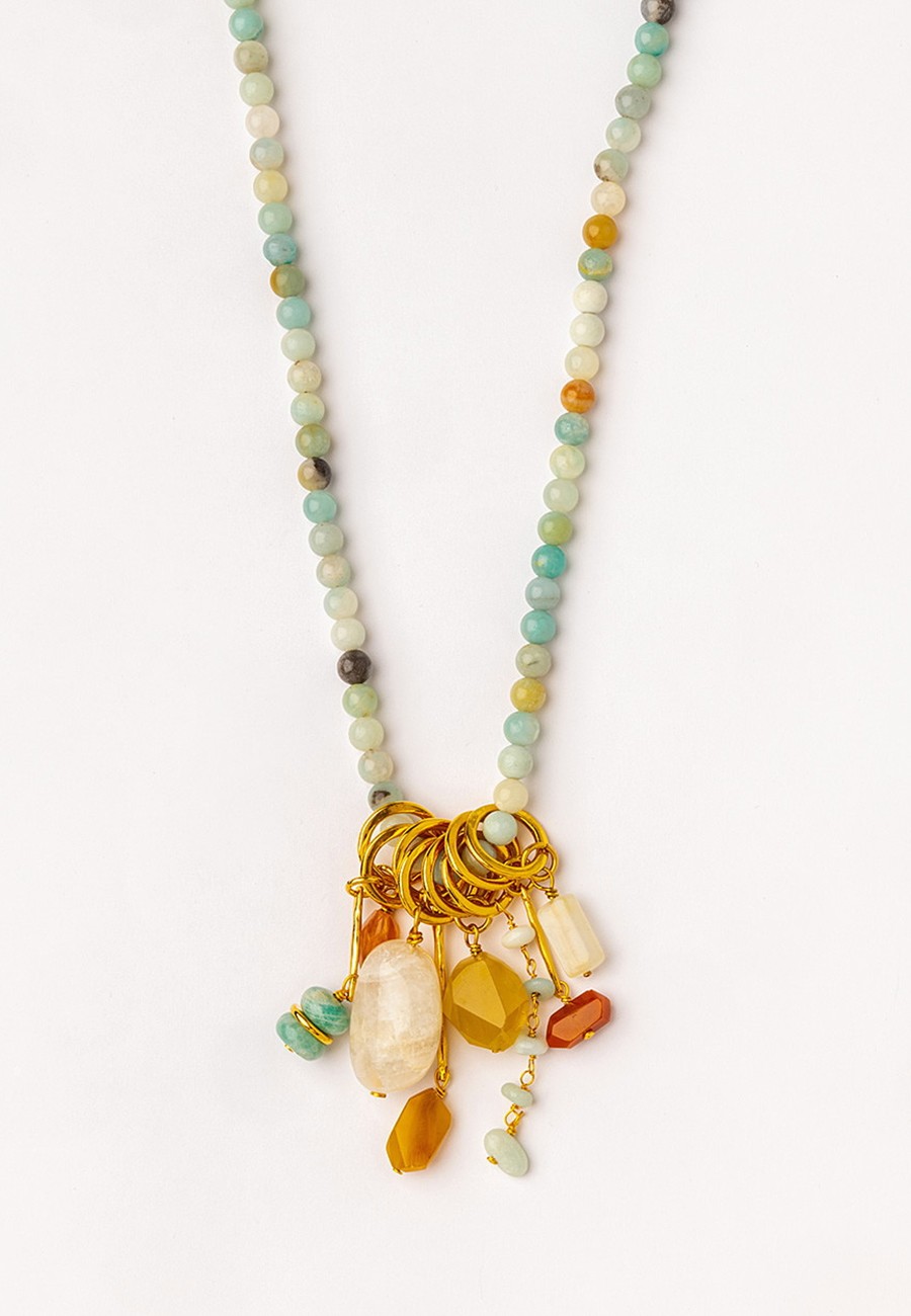 COLLAR LARGO CON AMAZONITA