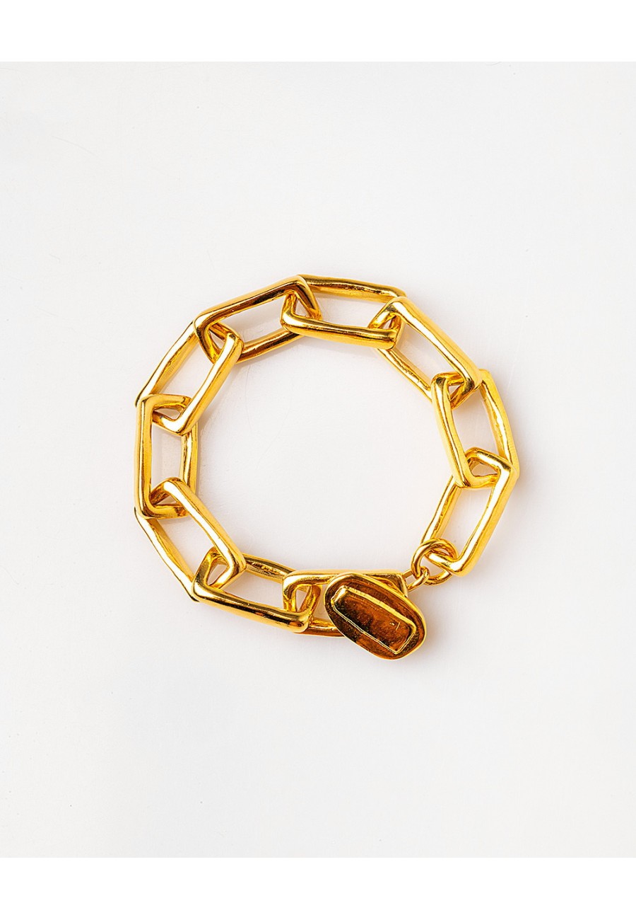 PULSERA CADENA BAÑO ORO