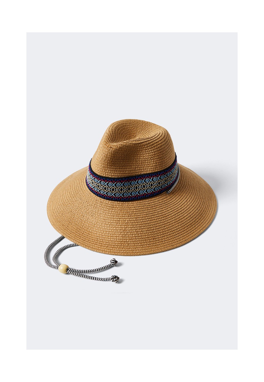 SOMBRERO ANCHO CON CINTA