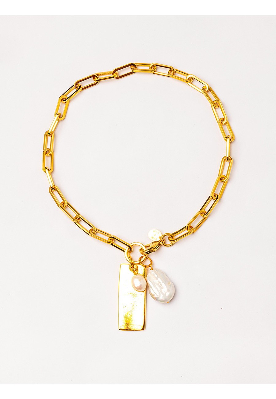 COLLAR CORTOCADENA BAÑO ORO...