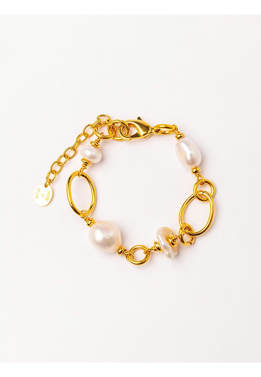 PULSERA LINKS BAÑO ORO CON...