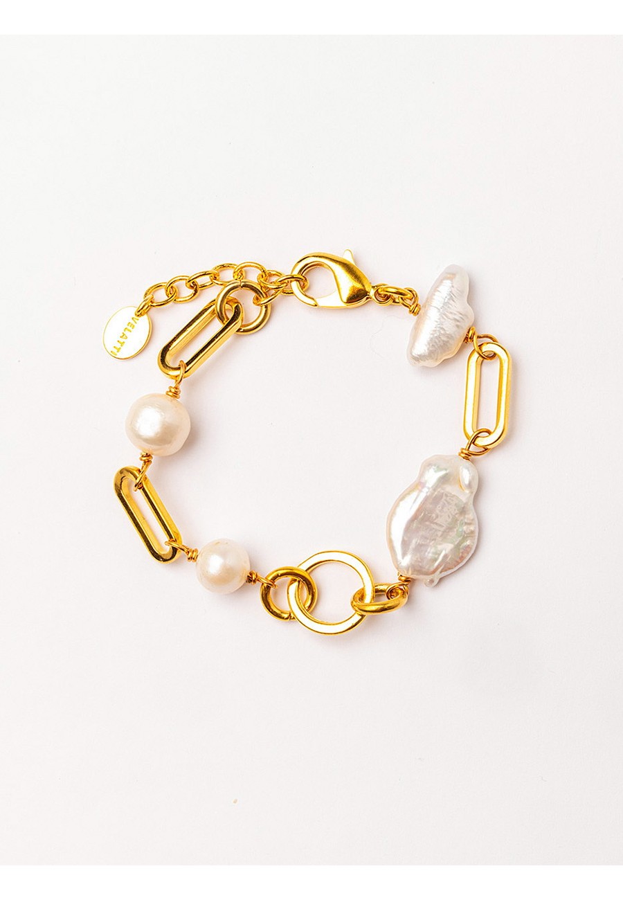 PULSERA LINKS BAÑO ORO CON...