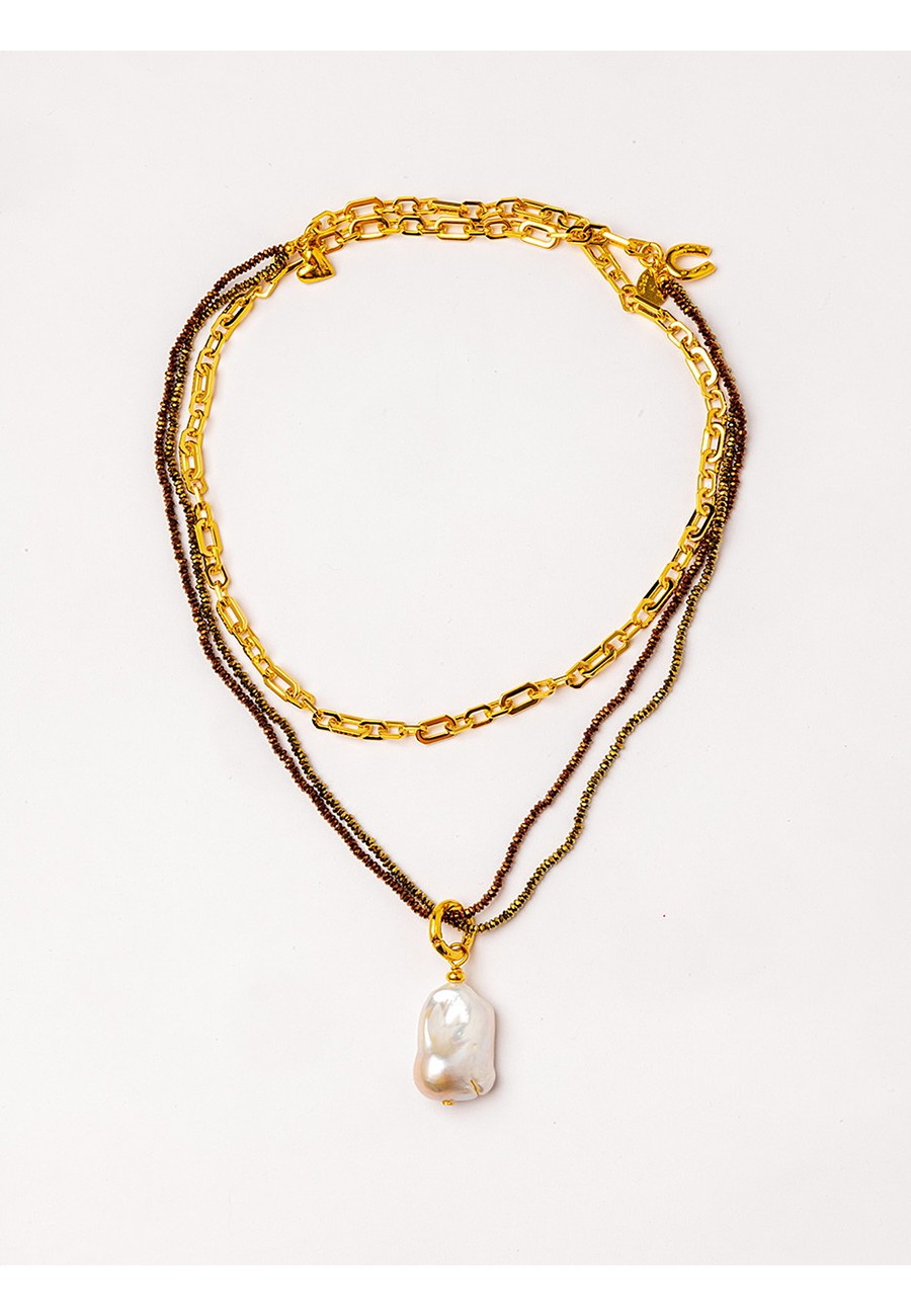 COLLAR LARGO CON HEMATITE...