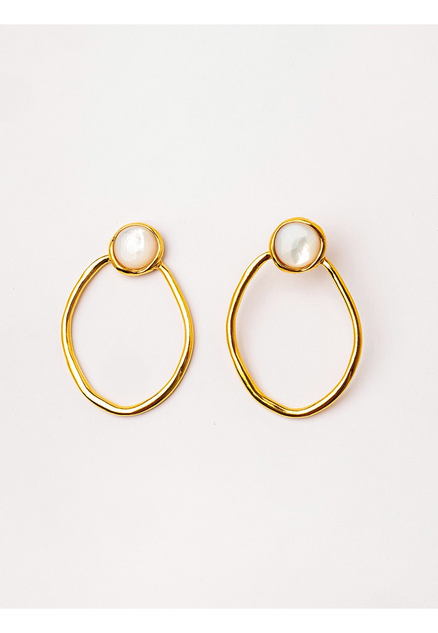 PENDIENTES BAÑO ORO CON MOP