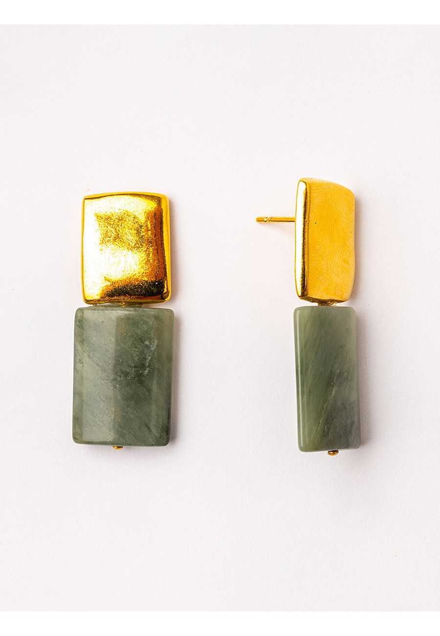 PENDIENTES BAÑO ORO CON...