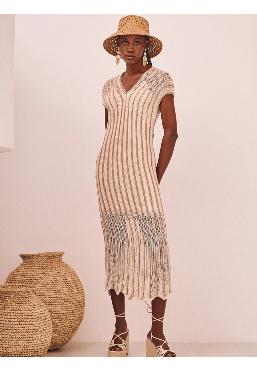 VESTIDO LARGO TRICOT LUREX