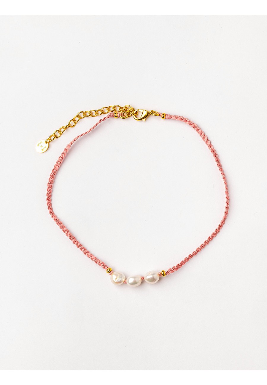 COLLAR ROSA CORTO TRENZADO...