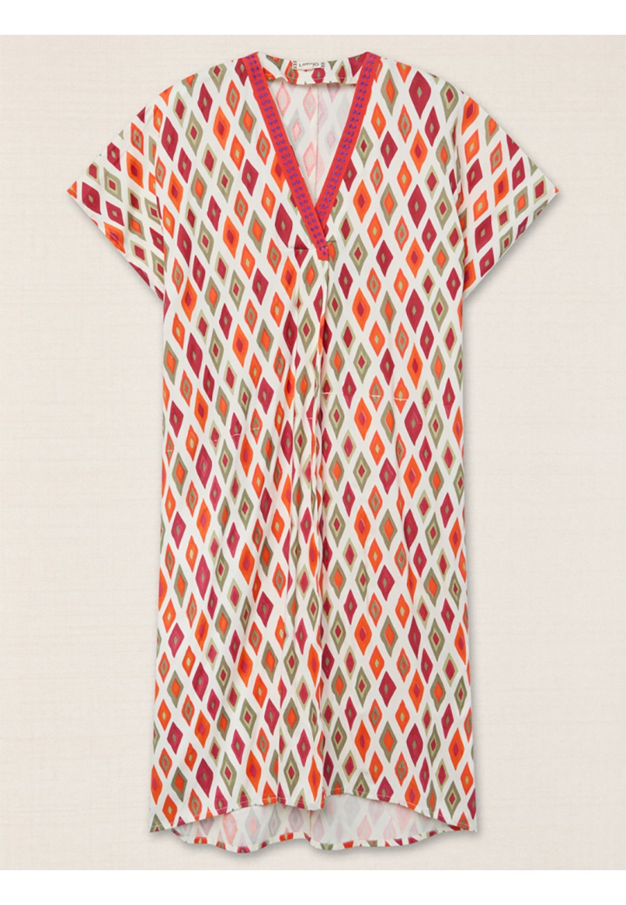 VESTIDO V EN ROMBOS