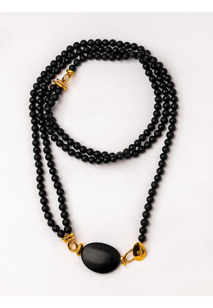 COLLAR DOBLE LARGO ÓNIX