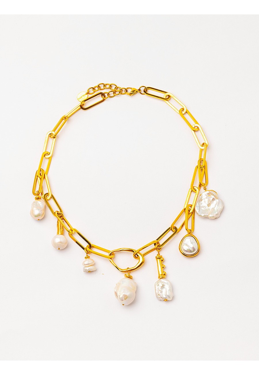 COLLAR CORTO CON CADENA Y...