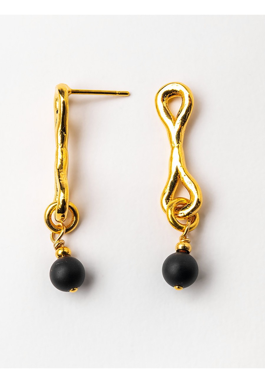 PENDIENTES BAÑO ORO CON ÓNIX