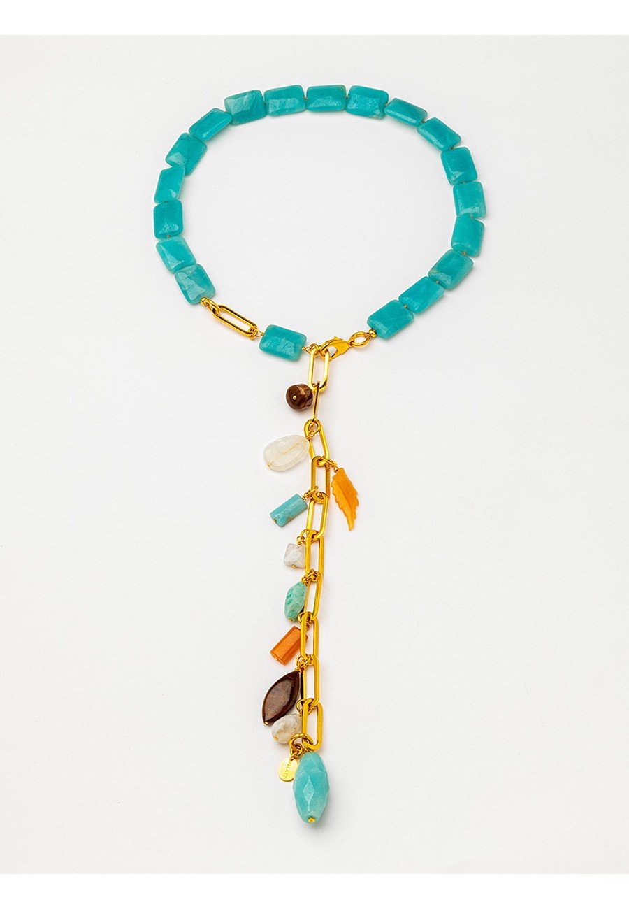 COLLAR LARGO CON GEMAS