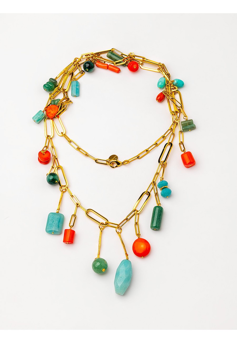 COLLAR LARGO CON GEMAS