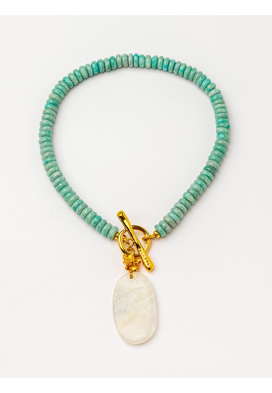 COLLAR CORTO CON AMAZONITA