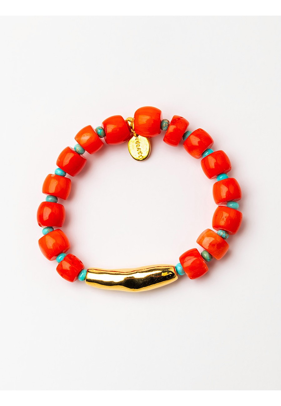 PULSERA ELÁSTICA CON CORAL