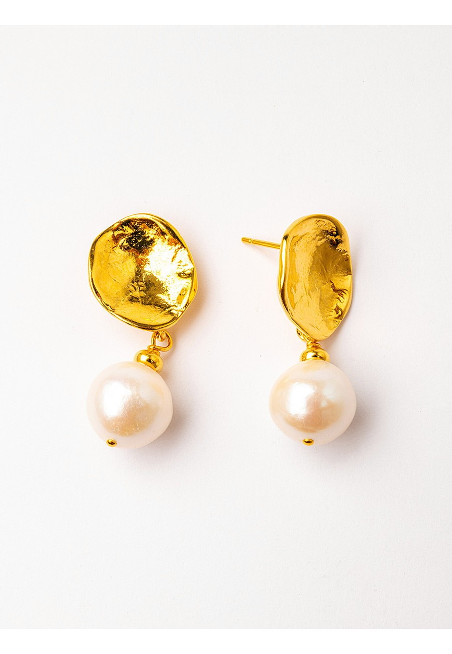 PENDIENTES BAÑO ORO CON PERLAS