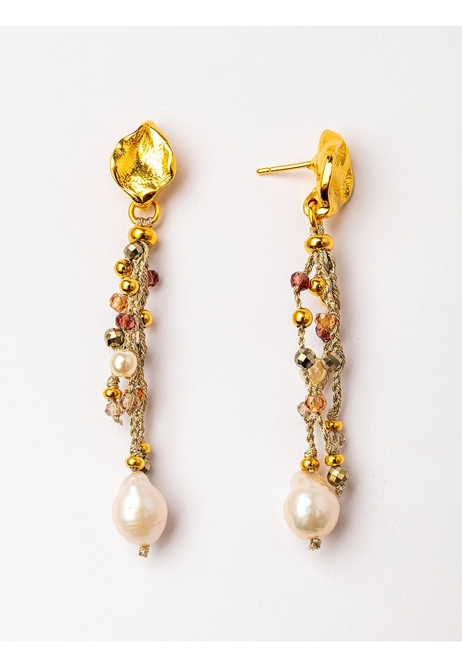 PENDIENTES BAÑO ORO CON...