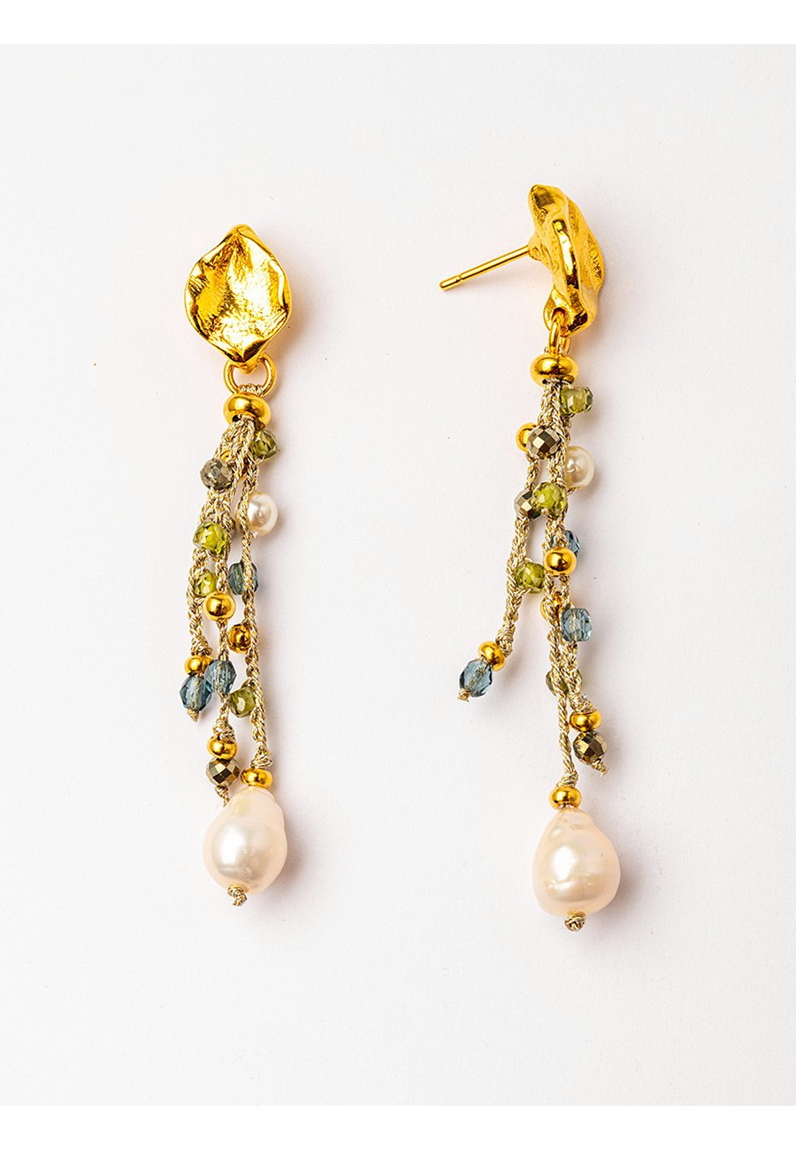 PENDIENTES BAÑO ORO CON...