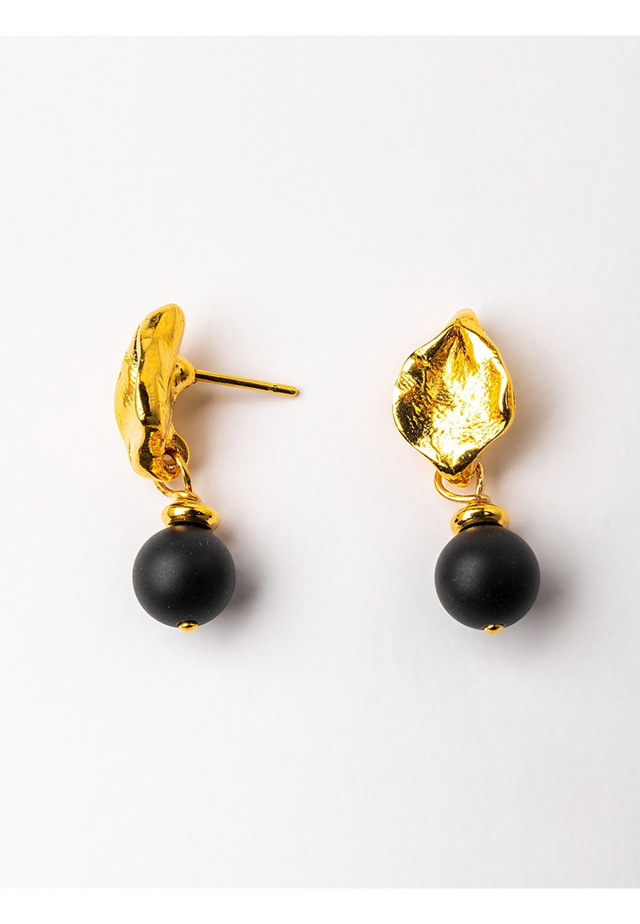 PENDIENTES BAÑO ORO CON ÓNIX