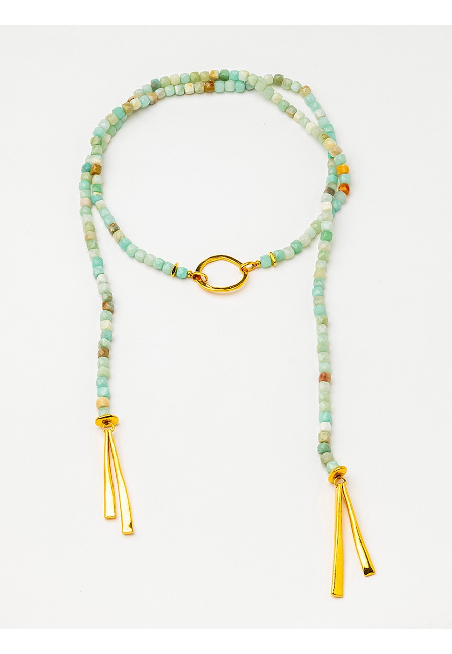 COLLAR LARGO CON AMAZONITA
