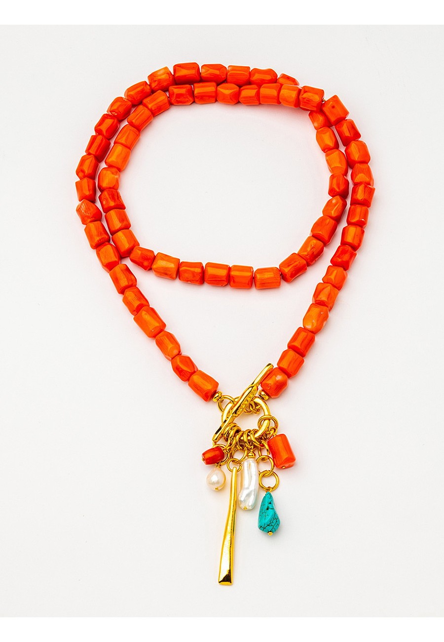 COLLAR LARGO CON CORAL