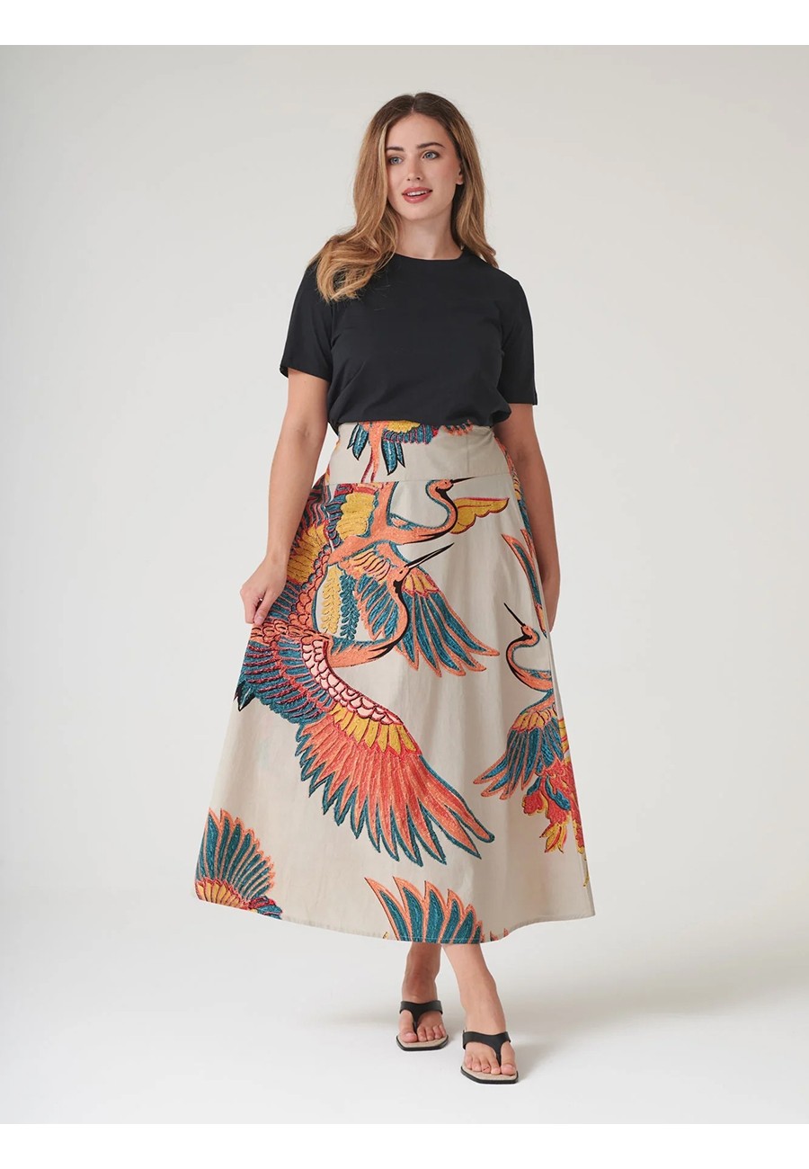 CRANE STONE A-LINE MAXI SKIRT