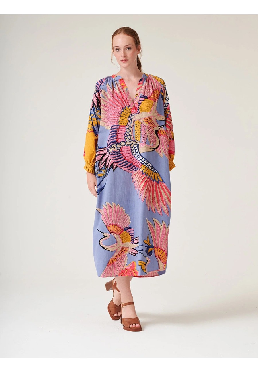 CRANE PERIWINKLE RAGLAN DRESS