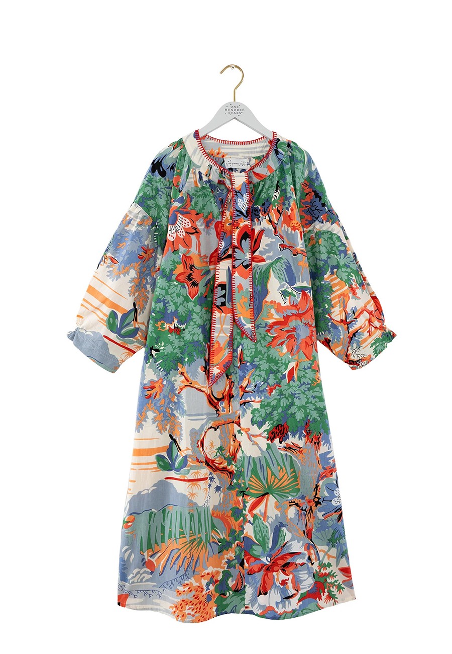 TROPICANA BLUE TIE DRESS