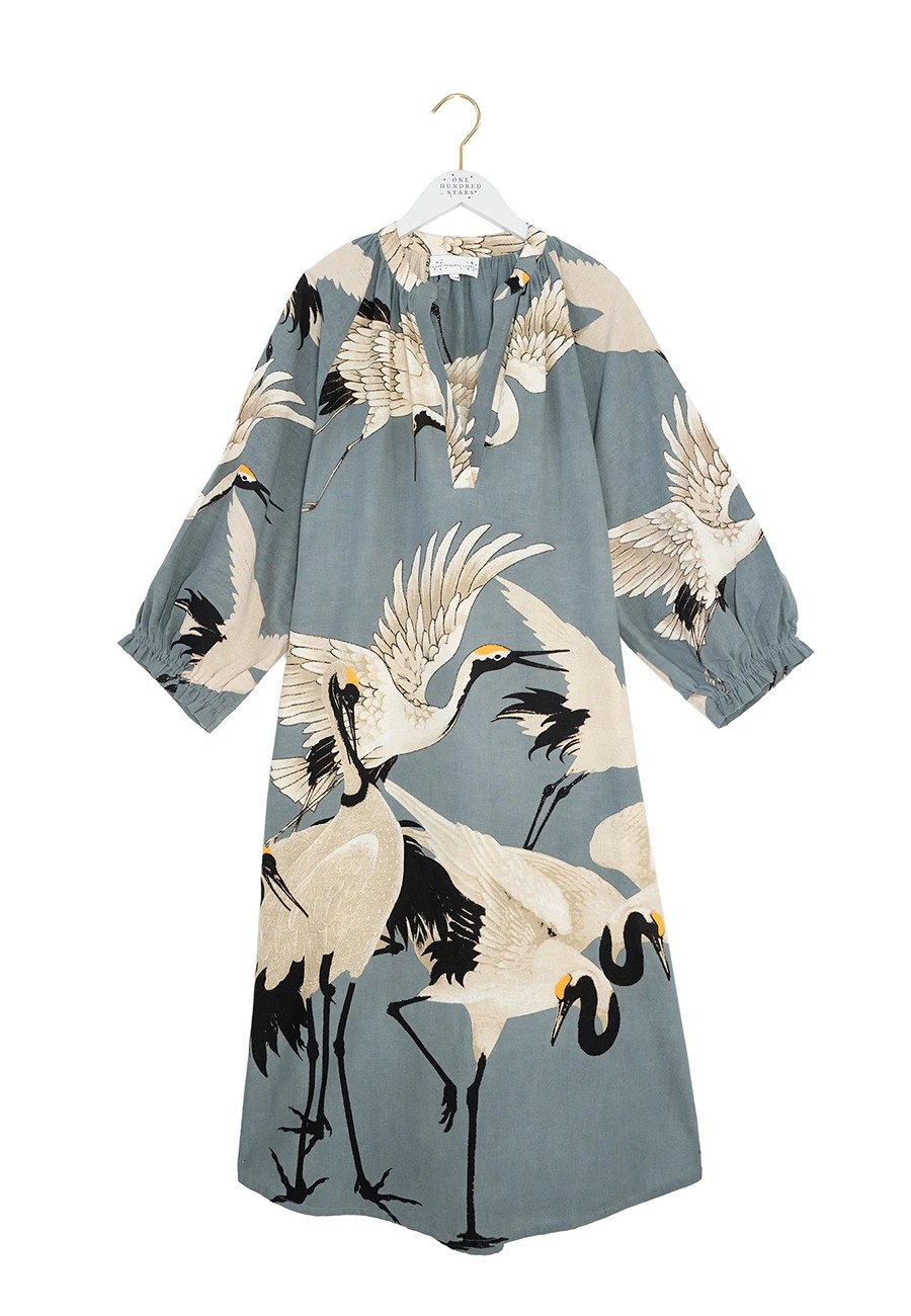 STORK SLATE RAGLAN DRESS